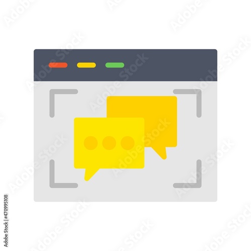 Online Chat Flat Vector Icon Design