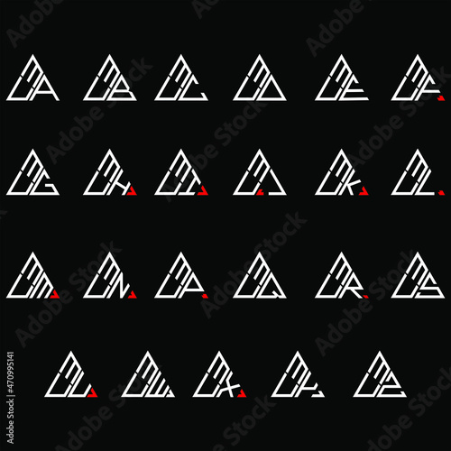 MUA to MUZ letter logo creative design, Multiple triple letter logo design