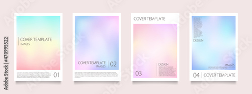 ピンク色をメインとしたグラデーションメッシュのベクターカバーデザインセット（イラスト）。ビジネスのパンフレット、カード、ポスターなどの背景として。 photo