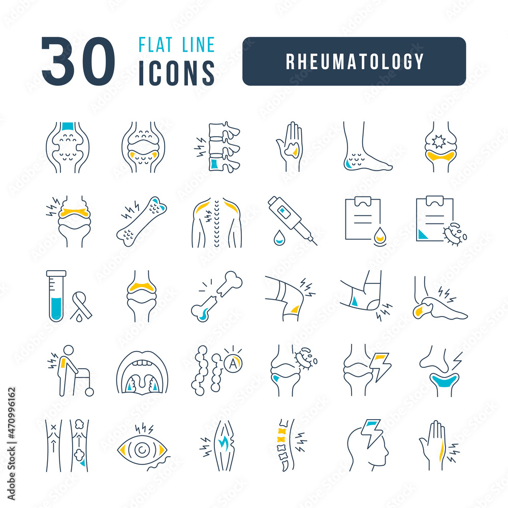 Vetor de Rheumatology. Collection of perfectly thin icons for web ...