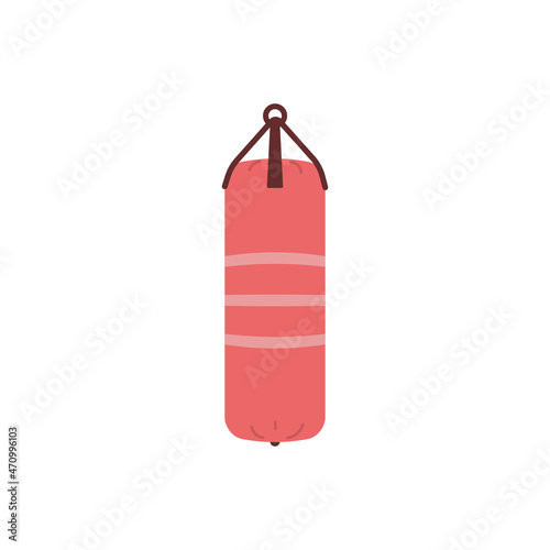 illustration of a boxing bag or heavy bag. tools or items for boxing training. a tool to train strength, accuracy and speed of the blow. flat cartoon style. vector design