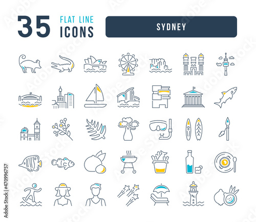 Sydney. Collection of perfectly thin icons for web design, app, and the most modern projects. The kit of signs for category Countries and Cities.