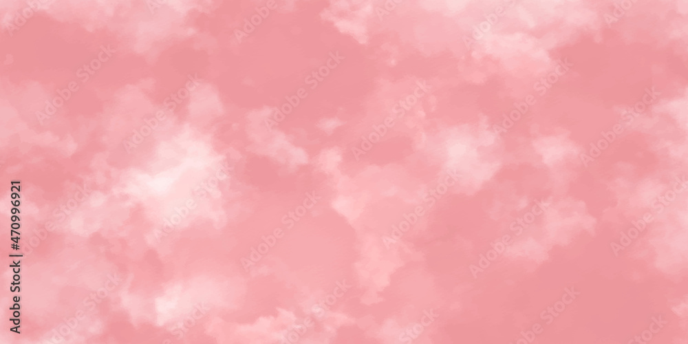 Pink sky background with white clouds. Lilac Graffiti Dirty Art. Lilac Marble. Artistic