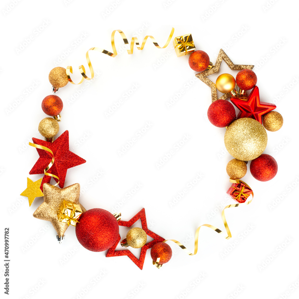 Christmas wreath frame on white Christmas wreath frame on white