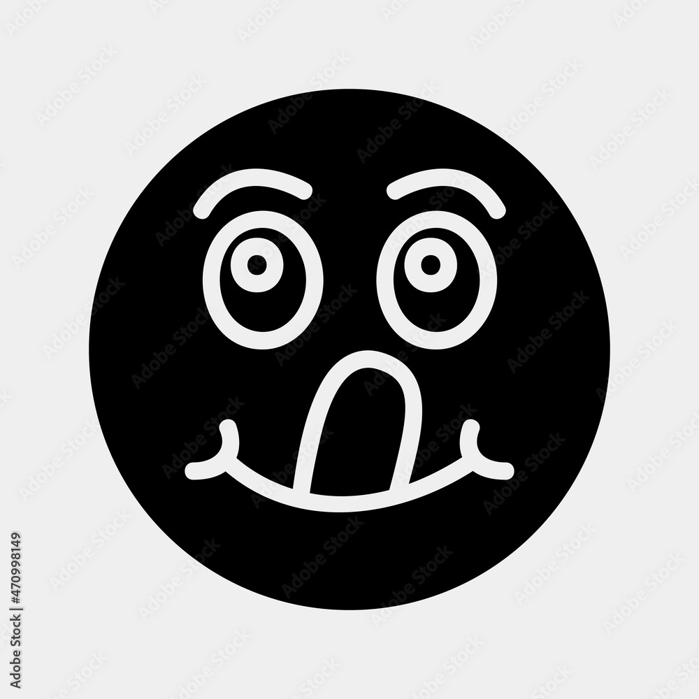 Tongue emoji icon vector illustration in solid style, use for website mobile app presentation Tongue emoji icon vector illustration in solid style, use for website mobile app presentation