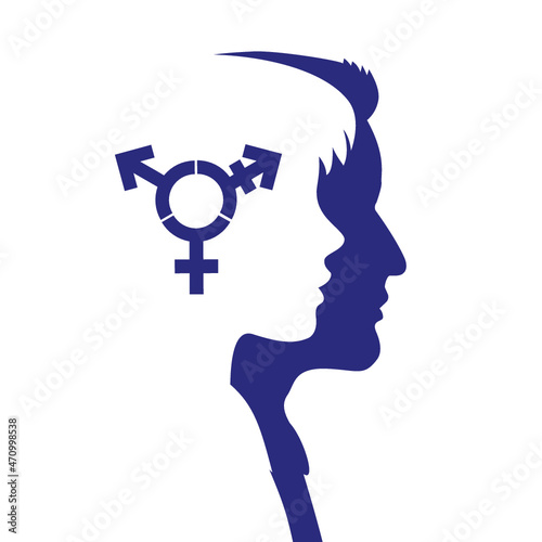gender symbol head man woman divers third gender