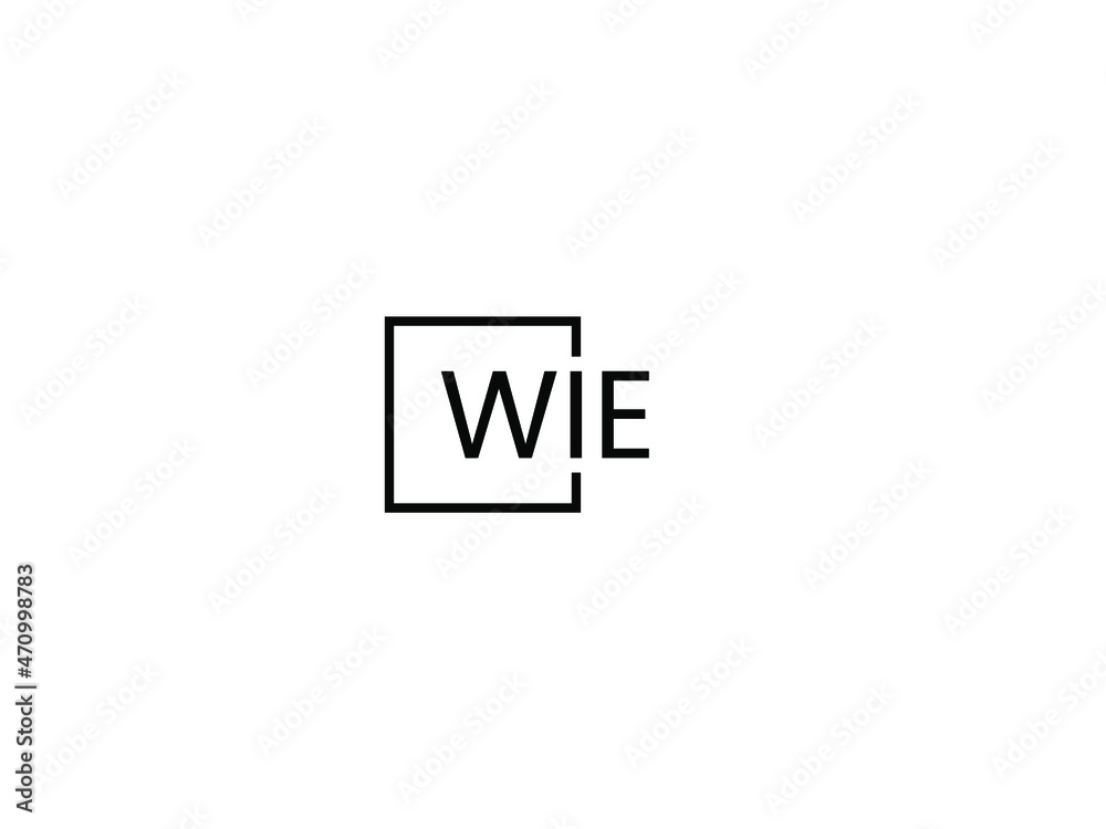 WIE letter initial logo design vector illustration - obrazy, fototapety, plakaty 