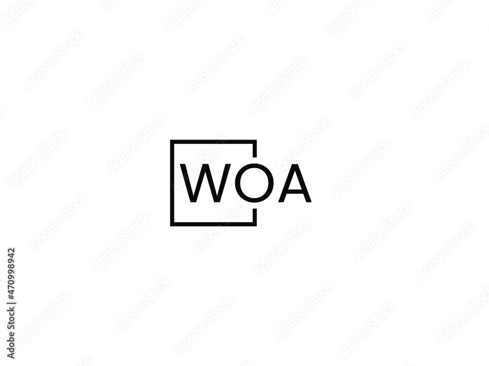 WOA letter initial logo design vector illustration WOA letter initial logo design vector illustration