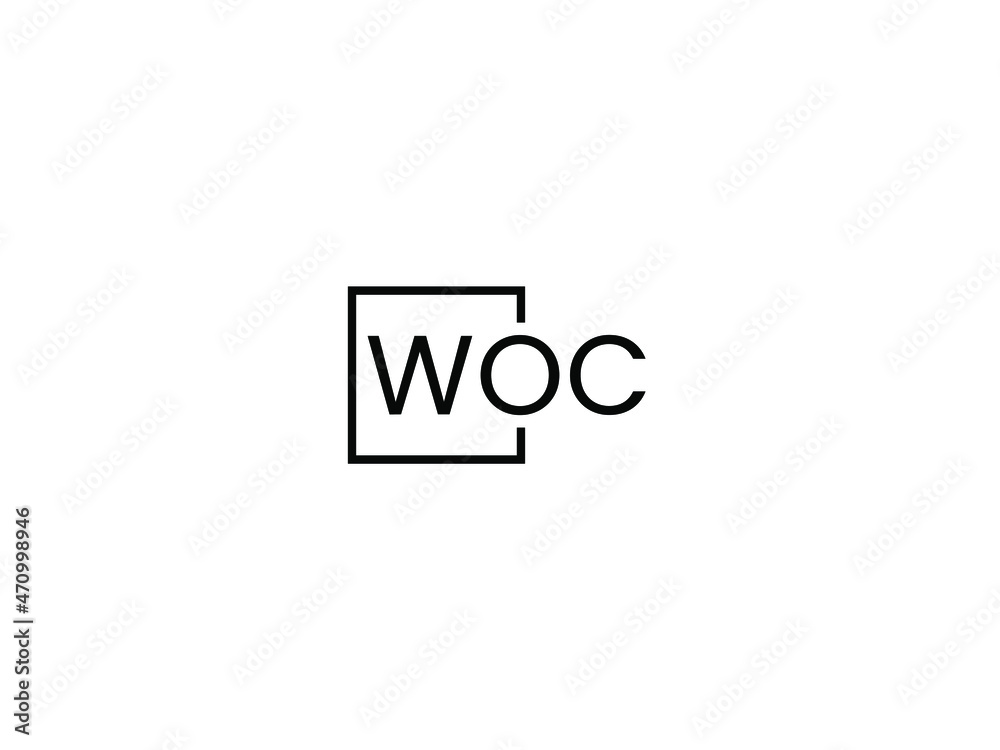 WOC letter initial logo design vector illustration WOC letter initial logo design vector illustration
