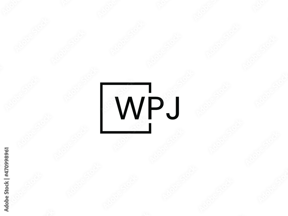 WPJ letter initial logo design vector illustration