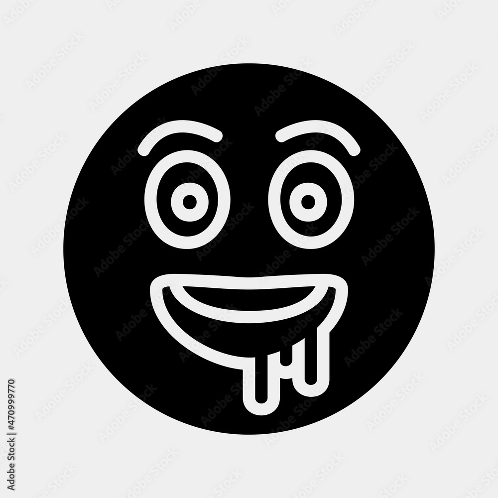 Hungry emoji icon vector illustration in solid style, use for website mobile app presentation Hungry emoji icon vector illustration in solid style, use for website mobile app presentation