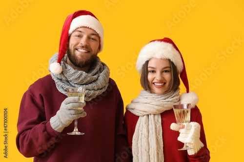Young couple in Santa Claus...