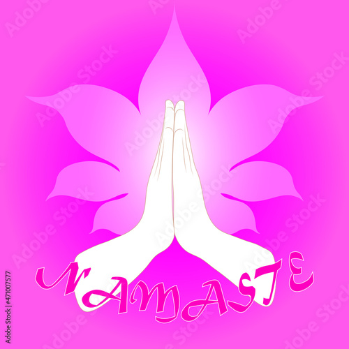 easy to edit vector illustration Indian womans hand greeting posture of namaste