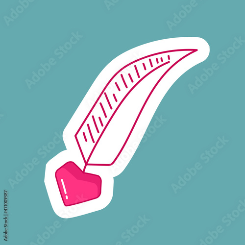 sticker, cupid feather, heart tip for marriage registration, marriage contract