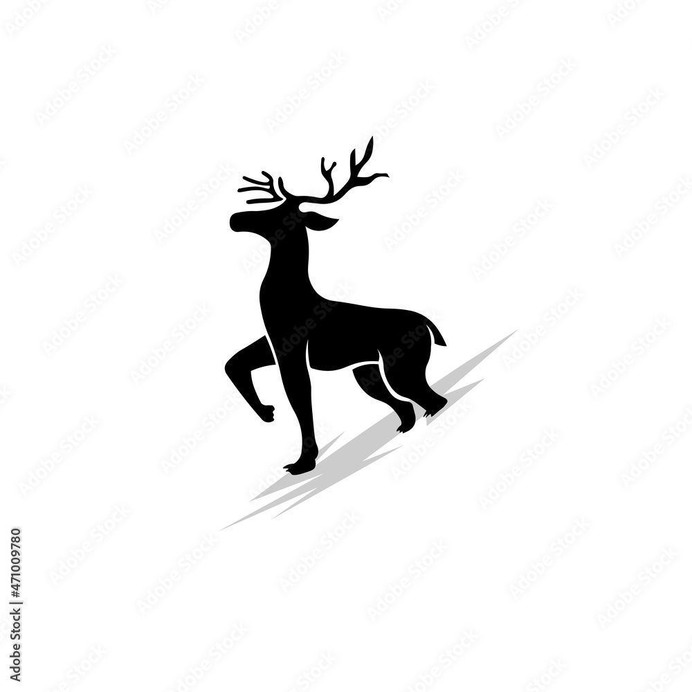 Fototapeta premium This simple and elegant deer logo is perfect for any business related to industrial or nature activities. Also ideal for businesses related to Christmas images. 