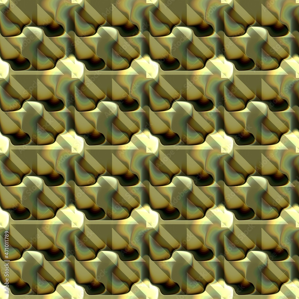 Fototapeta premium 3D rendering of ornamental seamless pattern background tile