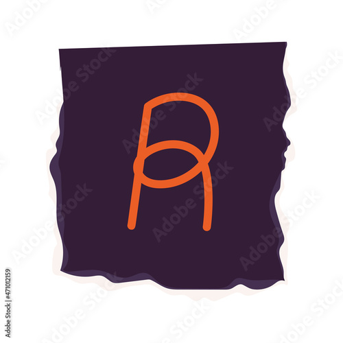 ransom paper with letter R
