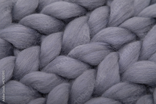 texture of a blanket made of natural wool close up