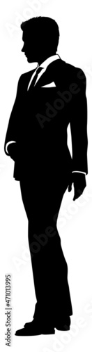 Business Man In Suit Silhouette Person