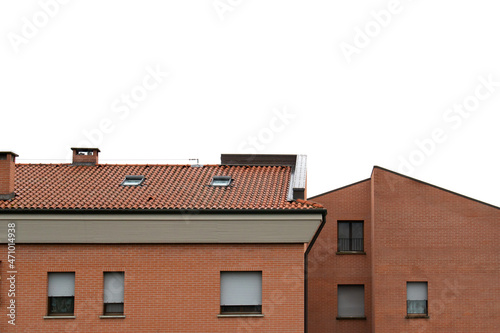 Italian building red terracotta tile roof