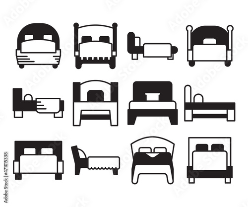 bed icons set vector illustration