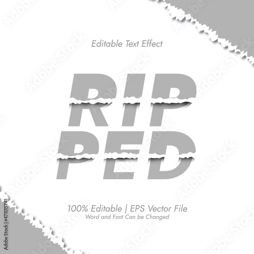 Editable text effect - Ripped paper style Vector