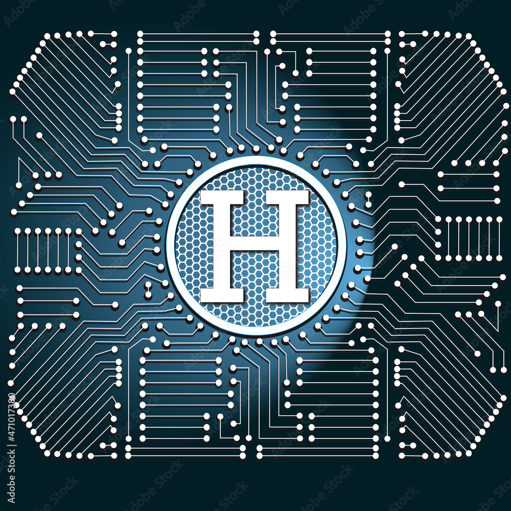 Platine H blau