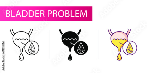 Cloudy urine. Line icon concept