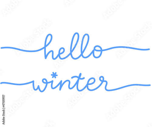 Hello winter continuous handwritting