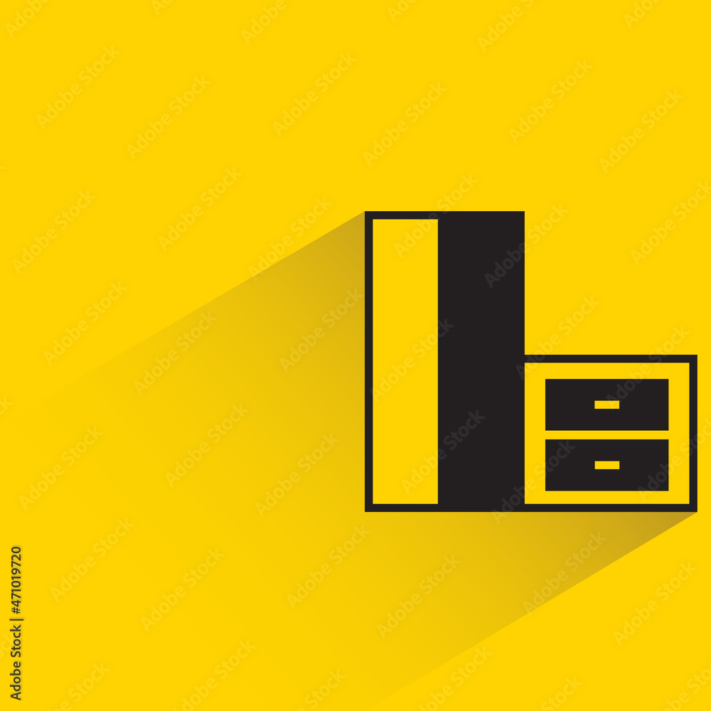 closet and wardrobe with shadow on yellow background closet and wardrobe with shadow on yellow background