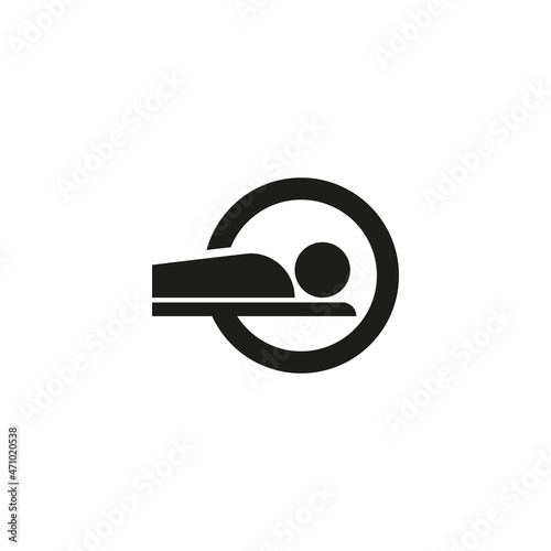 Tomographic scanning icon. Simple vector illustration on a white background
