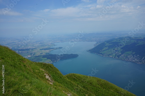 view of the mountains over the lakes (rigi switzerland)