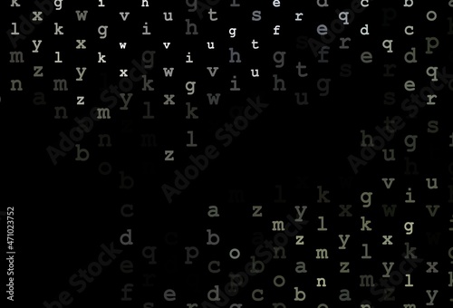 Dark black vector texture with ABC characters.