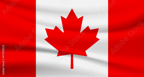 Flag of Canada silk - Vector