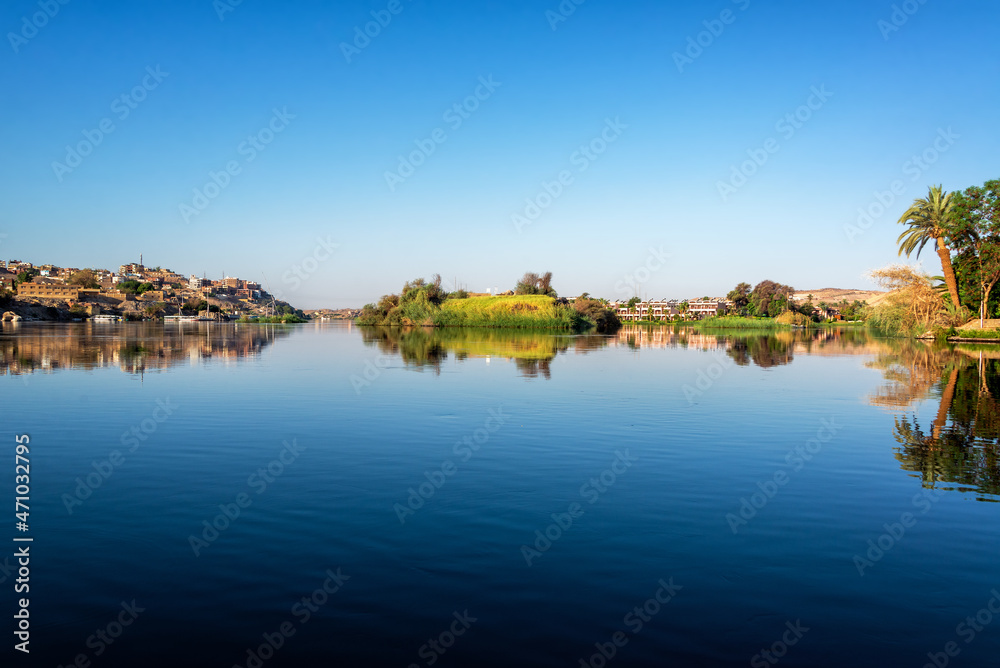 View of the Nile River in Aswan, Egypt