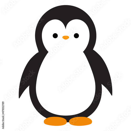 Cute penguin cartoon vector art, penguin vector illustration, black and white penguin
