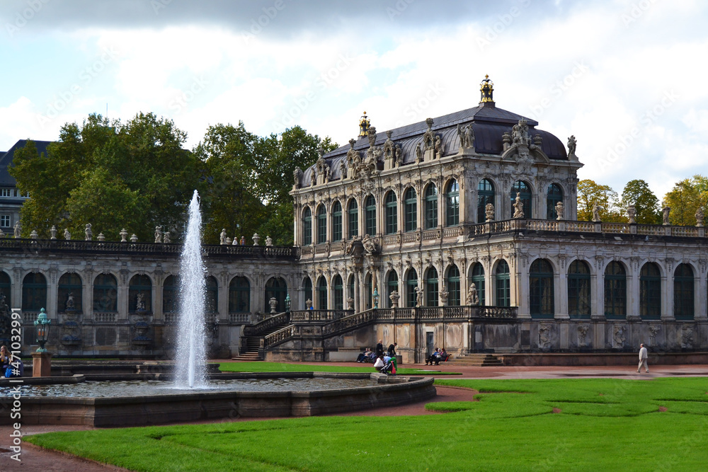 Famous baroque Zwinger palace in Dresden, Saxony, Germany