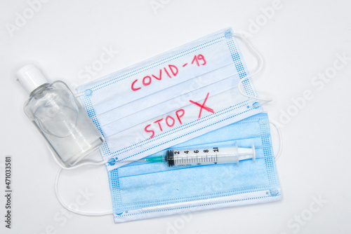 stop covid vaccino mascherine  photo