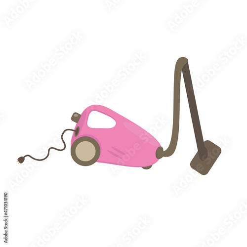 Image of a pink vacuum cleaner for cleaning the home, office and other premises