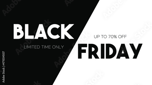 black friday typography with balck and white background, shopping sale event.