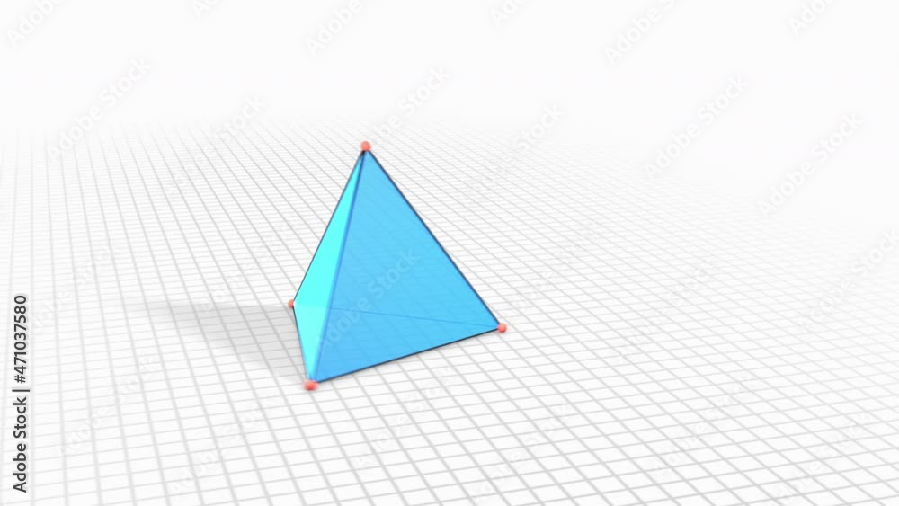Tetrahedron net folding into a triangular pyramid with 4 triangular
