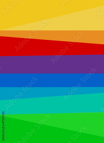 Abstract pattern of curved lines in bright colors. Minimalist landscape wall art. rainbow colors, vector illustration