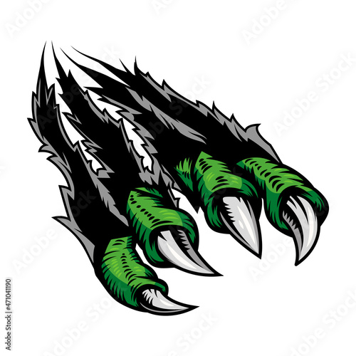 Monster claws scratching background. For poster, t shirt, decoration. Vector illustration