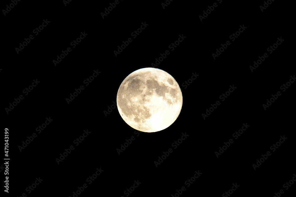 The New Full Moon in a Black Sky The New Full Moon in a Black Sky