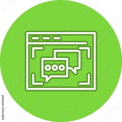 Online Chat Line Circle Vector Icon Design