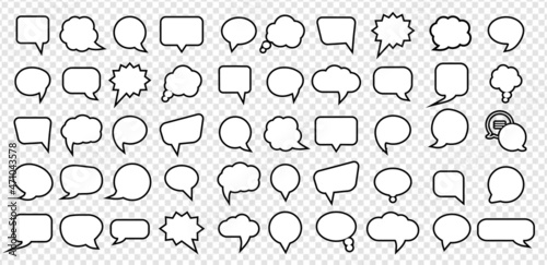 Speech Bubble icon set. Talk bubble. Cloud speech bubbles collection. Chat Message Bubbles Vector Icon. Communication icons. Talk bubble, dialog. Web icon set. Online communication. Conversation, SMS.