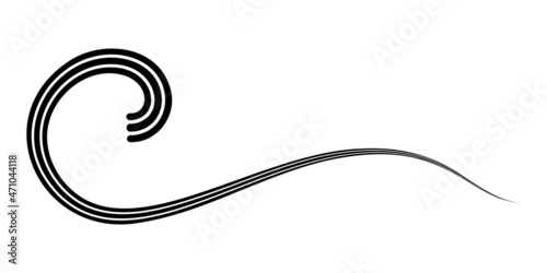 Curved triple line calligra...