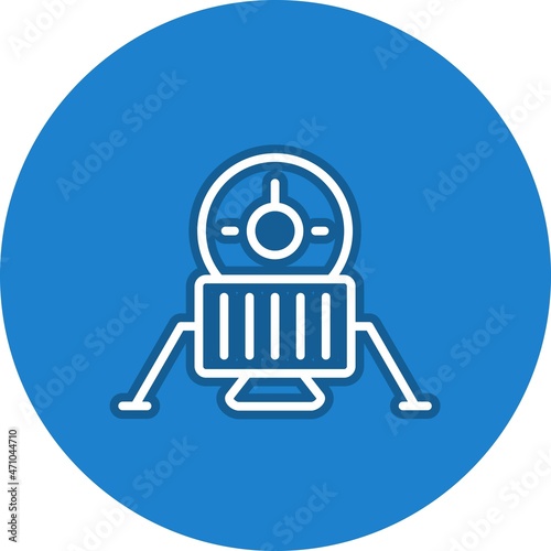 Lander Line Circle Vector Icon Design