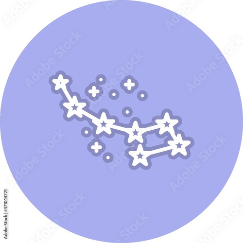 Constellation Line Circle Vector Icon Design