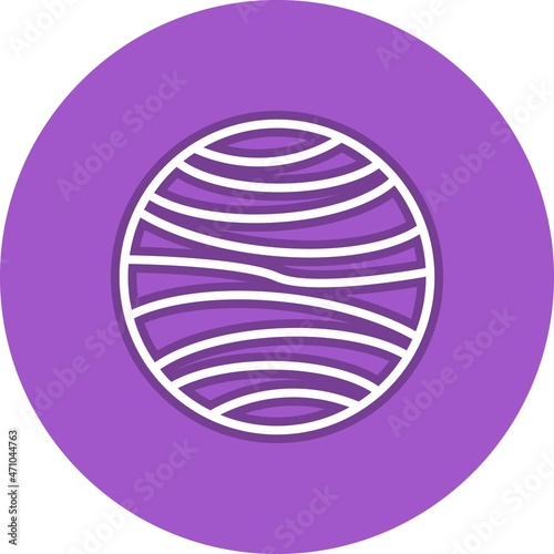 Uranus Line Circle Vector Icon Design